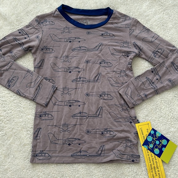 NWT Kickee Pants Feather Gray Blue Heroes in the Air Airplane Bamboo Pajama - Picture 2 of 5